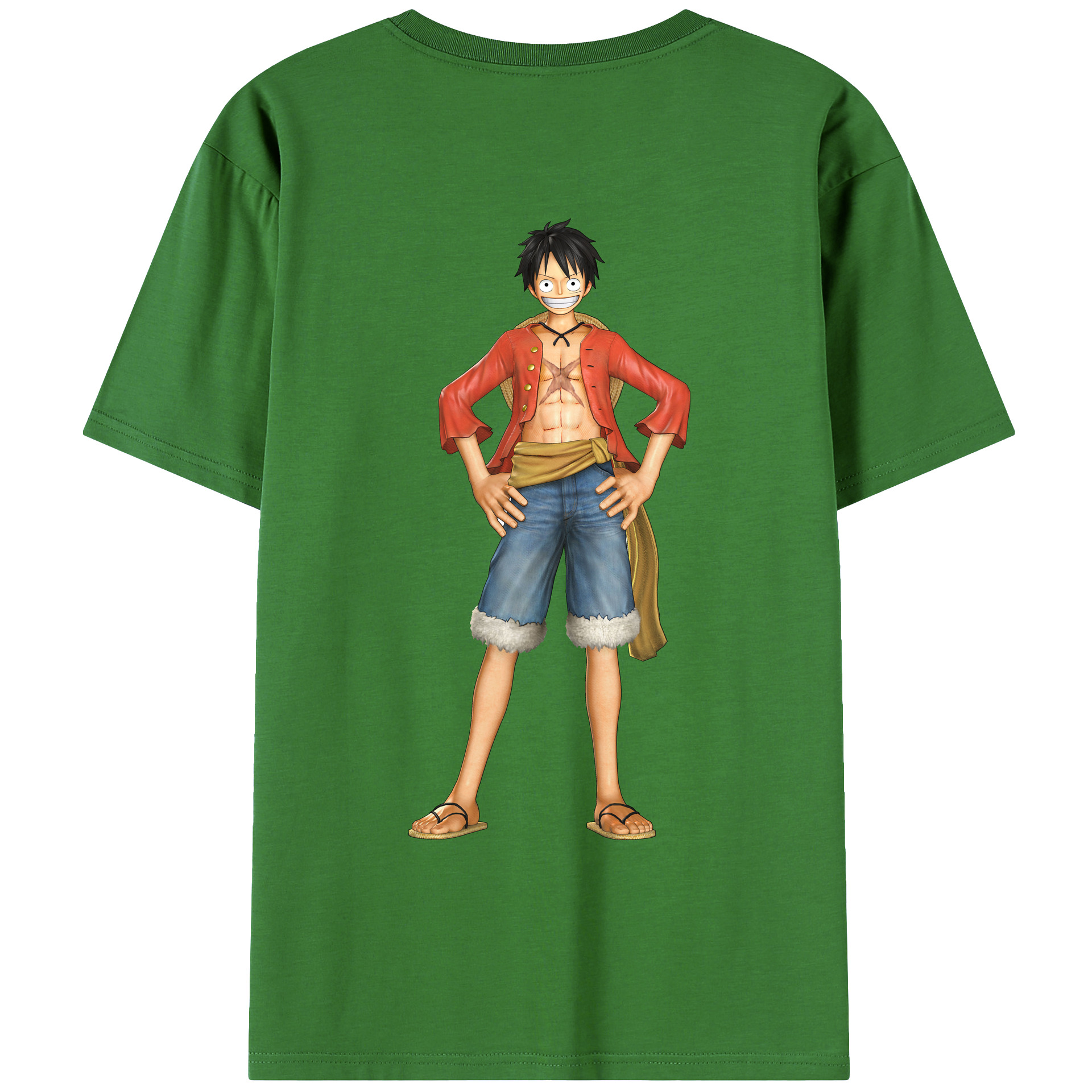 ワンピース モンキー・D・ルフィ ONE PIECE Monkey D. Luffy レディース半袖Tシャツ(バックプリント)